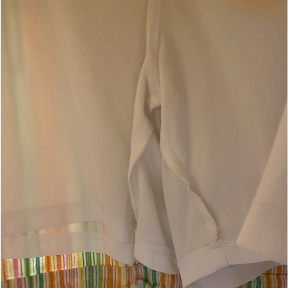 Christopher & Banks Womens Denim Rainbow Drawstring Skirt Skort Whimsical SZ 18W - Picture 9 of 13